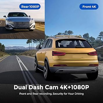 4K Ultra HD Smart Car Dash Camera (Front & Rear) ©
