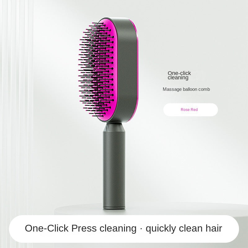 Self Cleaning Hair Brush For Women Massage Scalp Promote Blood Circulation Anti Hair Loss
